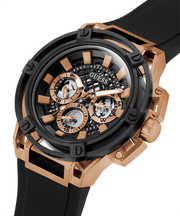 Guess Matrix Multifunction Black Dial Black Rubber Strap Watch For Men - GW0423G5
