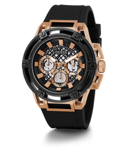 Guess Matrix Multifunction Black Dial Black Rubber Strap Watch For Men - GW0423G5