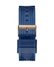 Guess Poseidon Chronograph Blue Dial Blue Silicone Strap Watch For Men - GW0425G3