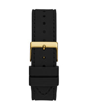 Guess Princess Crystals Gold Dial Black Silicone Strap Watch For Women - GW0439L2