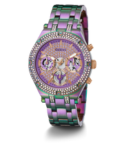 Guess Heiress Multifunction Diamonds Purple Dial Purple Steel Strap Watch for Women - GW0440L3