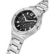 Guess Scope Black Dial Silver Steel Strap Watch for Men - GW0454G1