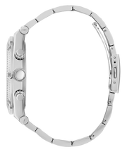 Guess Multi Function Diamonds Silver Dial Silver Steel Strap Watch For Men - GW0455G1