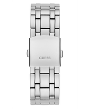 Guess Multi Function Diamonds Silver Dial Silver Steel Strap Watch For Men - GW0455G1