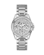 Guess Queen Quartz Silver Dial Silver Steel Strap Watch For Women - GW0464L1