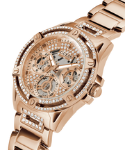 Guess Queen Multifunction Rose Gold Dial Rose Gold Steel Strap Watch For Women - GW0464L3