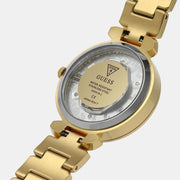 Guess Crystal Clear Analog Gold Dial Gold Steel Strap Watch for Women - GW0470L2