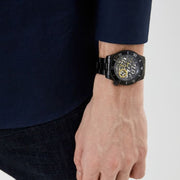 Guess Axel Multifunction Black Dial Black Steel Strap Watch For Men - GW0488G3