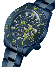 Guess Axle Multifunction Navy Blue Dial Blue Steel Strap Watch For Men - GW0488G4