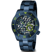 Guess Axle Multifunction Navy Blue Dial Blue Steel Strap Watch For Men - GW0488G4