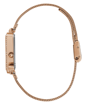 Guess Dream Crystals Rose Gold Dial Rose Gold Mesh Bracelet Watch For Women - GW0550L3