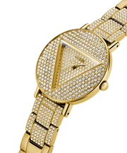 Guess Trend Diamonds Gold Dial Gold Steel Strap Watch for Women - GW0512L2