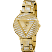 Guess Trend Diamonds Gold Dial Gold Steel Strap Watch for Women - GW0512L2