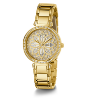 Guess Lily Quartz Gold Dial Gold Steel Strap Watch For Women - GW0528L2