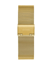 Guess Gadget Gold Dial Gold Mesh Bracelet Watch for Men - GW0538G2