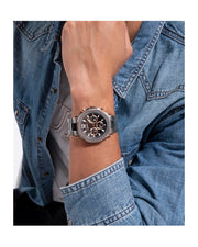 Guess Edge Chronograph Black Dial Silver Steel Strap Watch For Men - GW0539G1
