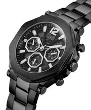 Guess Edge Chronograph Black Dial Black Steel Strap Watch For Men - GW0539G3