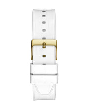 Guess Fusion Chronograph White Dial White Leather Strap Watch For Women - GW0553L2