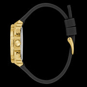 Guess Fusion Chronograph Black Dial Black Leather Strap Watch For Women - GW0553L4