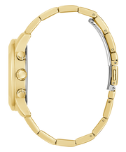 Guess Multi-function Diamonds White Dial Gold Steel Strap Watch for Women - W0559L2