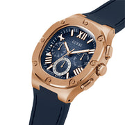 Guess Headline Multifunction Quartz Blue Dial Blue Silicone Strap Watch For Men - GW0571G2
