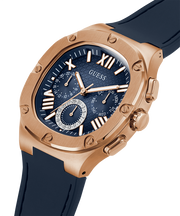 Guess Headline Multifunction Quartz Blue Dial Blue Silicone Strap Watch For Men - GW0571G2