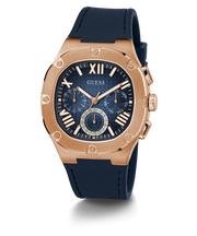 Guess Headline Multifunction Quartz Blue Dial Blue Silicone Strap Watch For Men - GW0571G2