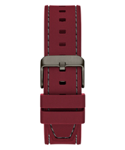 Guess Headline Multifunction Grey Dial Burgundy Silicone Strap Watch For Men - GW0571G4
