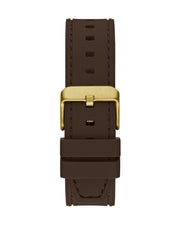 Guess Headline Chronograph Blue Dial Brown Silicone Strap Watch For Men - GW0571G5