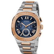 Guess Headliner Multifunction Blue Dial Two Tone Steel Strap Watch For Men - GW0572G4