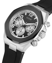 Guess Empire Chronograph Black Dial Black Silicon Strap Watch For Men - GW0583G1