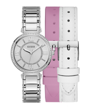 Guess Montage Quartz Silver Dial Silver Steel Strap Watch For Women - GW0588L2