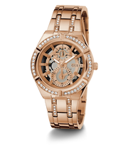 Guess Allara Quartz Rose Gold Dial Rose Gold Steel Strap Watch For Women - GW0604L3