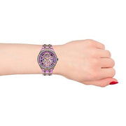 Guess Allara Quartz Purple Dial Purple Steel Strap Watch For Women - GW0604L4