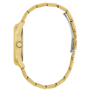 Guess Cubed Analog Gold Dial Gold Steel Strap Watch For Women - GW0606L2