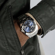 Guess Prodigy Chronograph Blue Dial Silver Steel Strap Watch For Men - GW0624G1