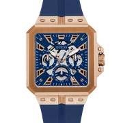 Guess Leo Chronograph Blue Dial Blue Silicone Strap Watch For Men - GW0637G3