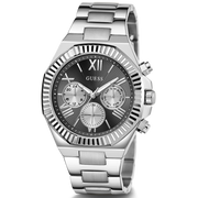 Guess Equity Analog Black Dial Silver Steel Strap Watch For Men - GW0703G1