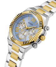 Guess Equity Analog Blue Dial Two Tone Steel Strap Watch For Men - GW0703G3