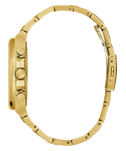 Guess Equity Multifunction Black Dial Gold Steel Strap Watch For Men - GW0703G5