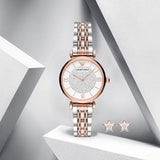 Emporio Armani Gianni T Bar White Dial Two Tone Steel Strap Watch For Women - AR80035