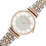 Emporio Armani Gianni T Bar White Dial Two Tone Steel Strap Watch For Women - AR80035