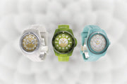Gucci Dive Automatic Transparent Dial White Rubber Strap Watch For Men - YA136343