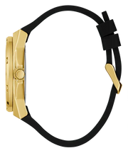 Guess Asteria Multifunction Gold Dial Black Rubber Strap Watch For Women - GW0620L2