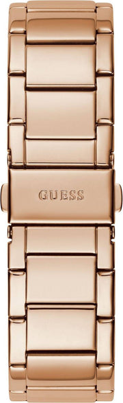 Guess Raven Diamonds Rose Gold Dial Rose Gold Steel Strap Watch for Women - GW0104L3