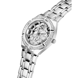 Guess Allara Quartz Silver Dial Silver Steel Strap Watch For Women - GW0604L1