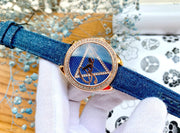 Guess Little Flirt Quartz Blue Dial Blue Leather Strap Watch For Women - W0456L6