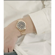 Guess Sparkler Diamonds Black Dial Rose Gold Steel Strap Watch for Women - GW0111L3