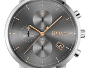 Hugo Boss Integrity Chronorgaph Grey Dial Silver Mesh Bracelet Watch for Men - 1513807