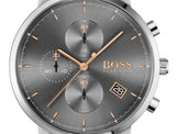 Hugo Boss Integrity Chronorgaph Grey Dial Silver Mesh Bracelet Watch for Men - 1513807